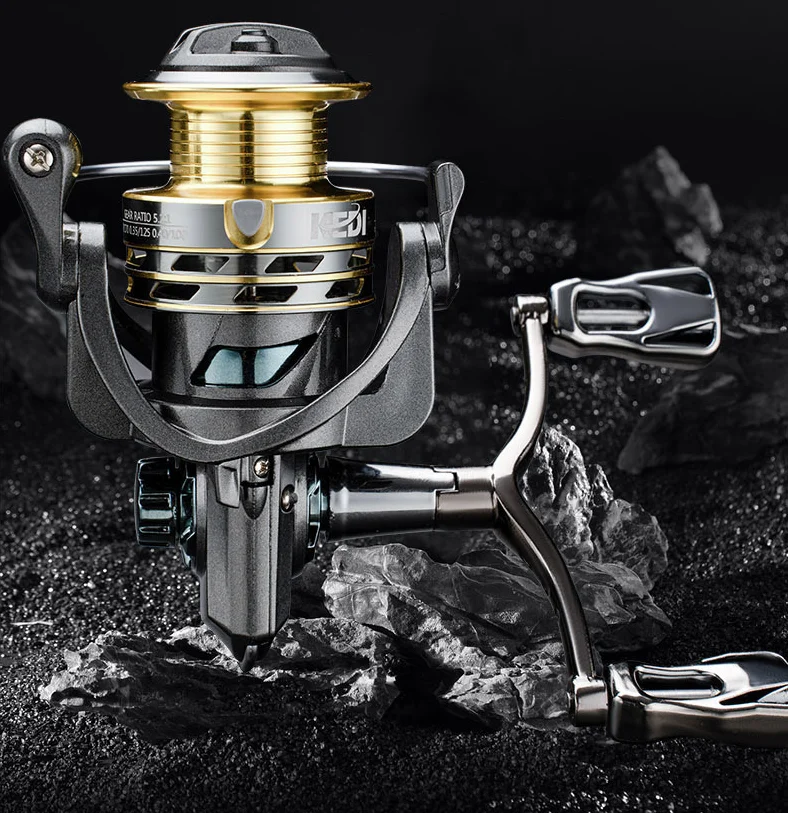 Powerful Spinning Reel Lightweight Saltwater Spinning Double Rocker Fishing Reel Sea Rod Casting Rod Spinning Wheel Fishing Reel