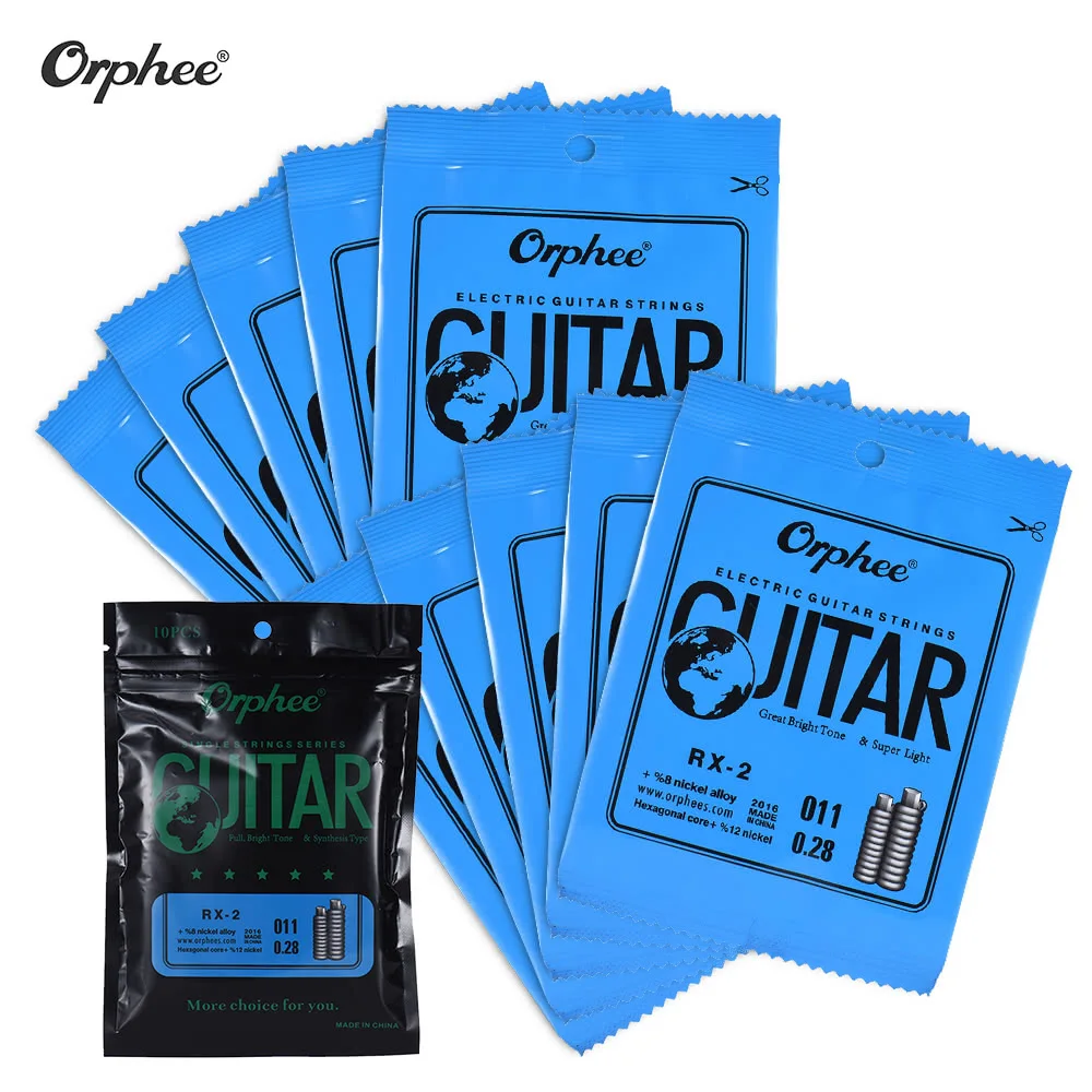 Orphee RX-2 Single Guitar String for Guitar 2nd B-String (.011) 10-Pack Nickel Alloy Super Light Tension