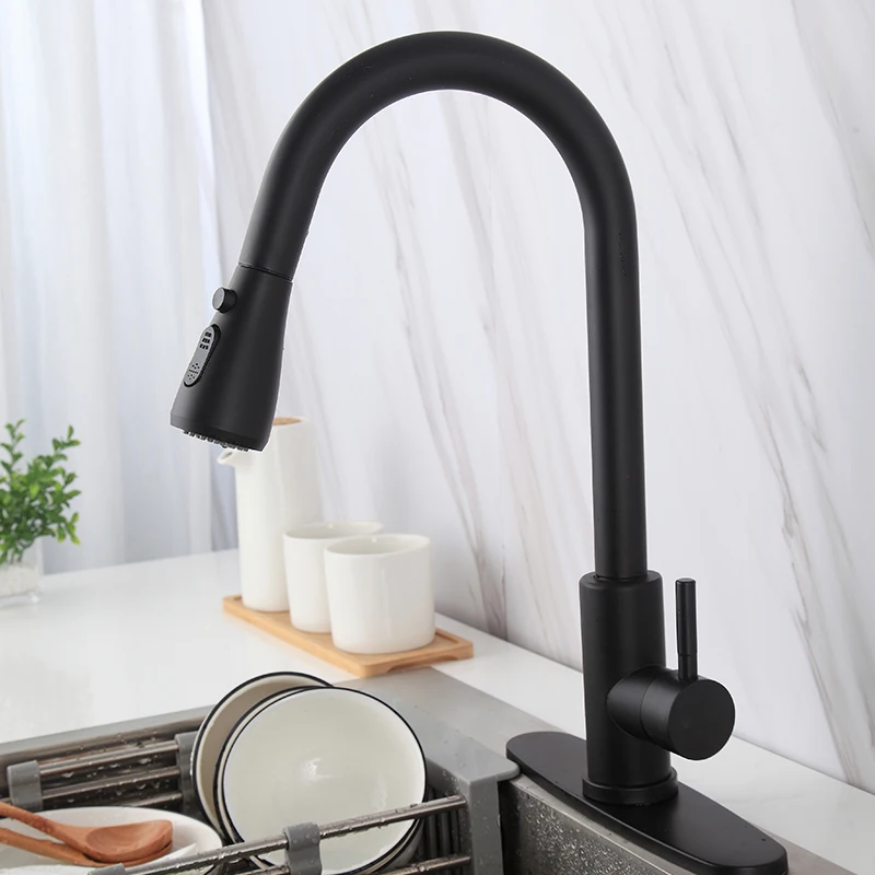 2021 kitchen faucet stainless steel 304 water tap modern kitchen taps brass pull out kitchen mixer sink faucets torneirasgoumet