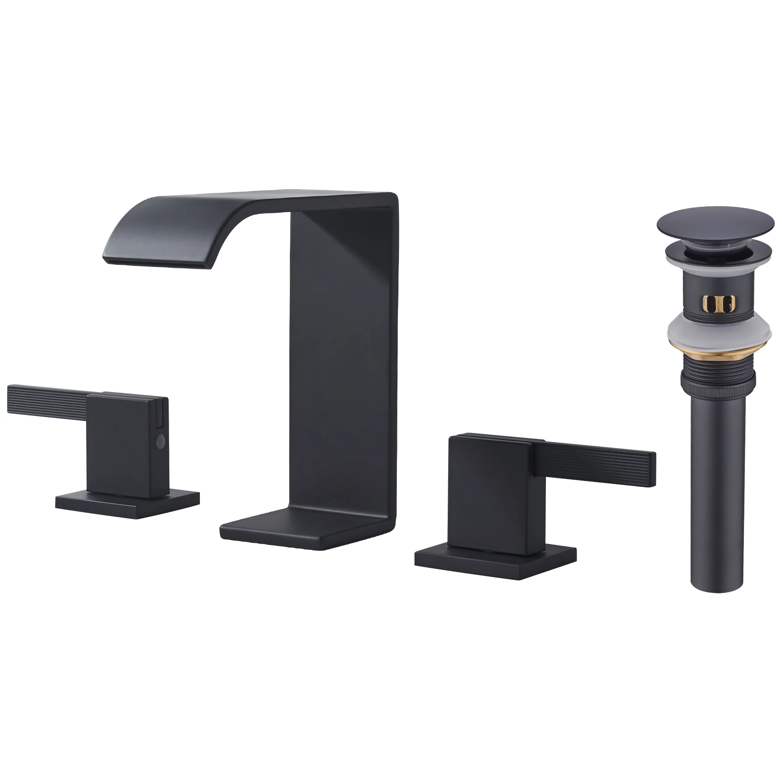 Hot Cold Water Bathroom Basin Faucet 3 Hole Mixer Black Basin Chrome Faucet Mixer For Hotel Apartment