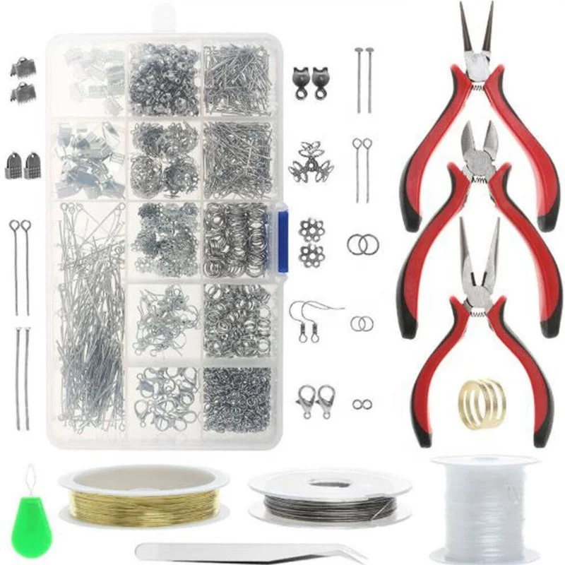 2021 DIY Jewelry Making Kit Storage Box Necklace Bracelets Earrings Making Repair Tools Findings Wires Components