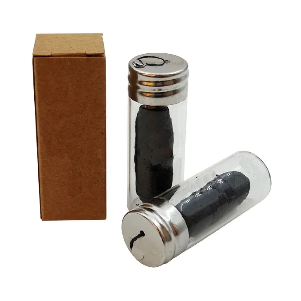 Эко-дружественных веганских материалов черно-белый цвет биоразлагаемый кукурузный волокна зубная нить в ноль отходов стеклянная бутылка