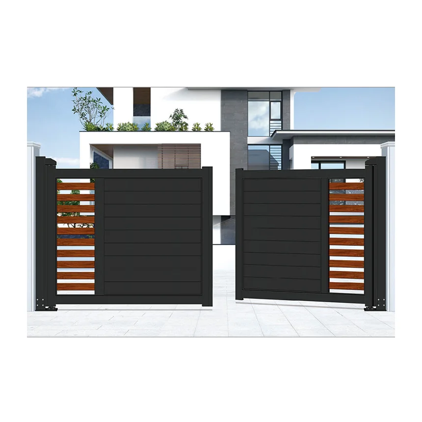 Высококачественный дизайн забора и ворот для автоматизации распашных алюминиевые ворота