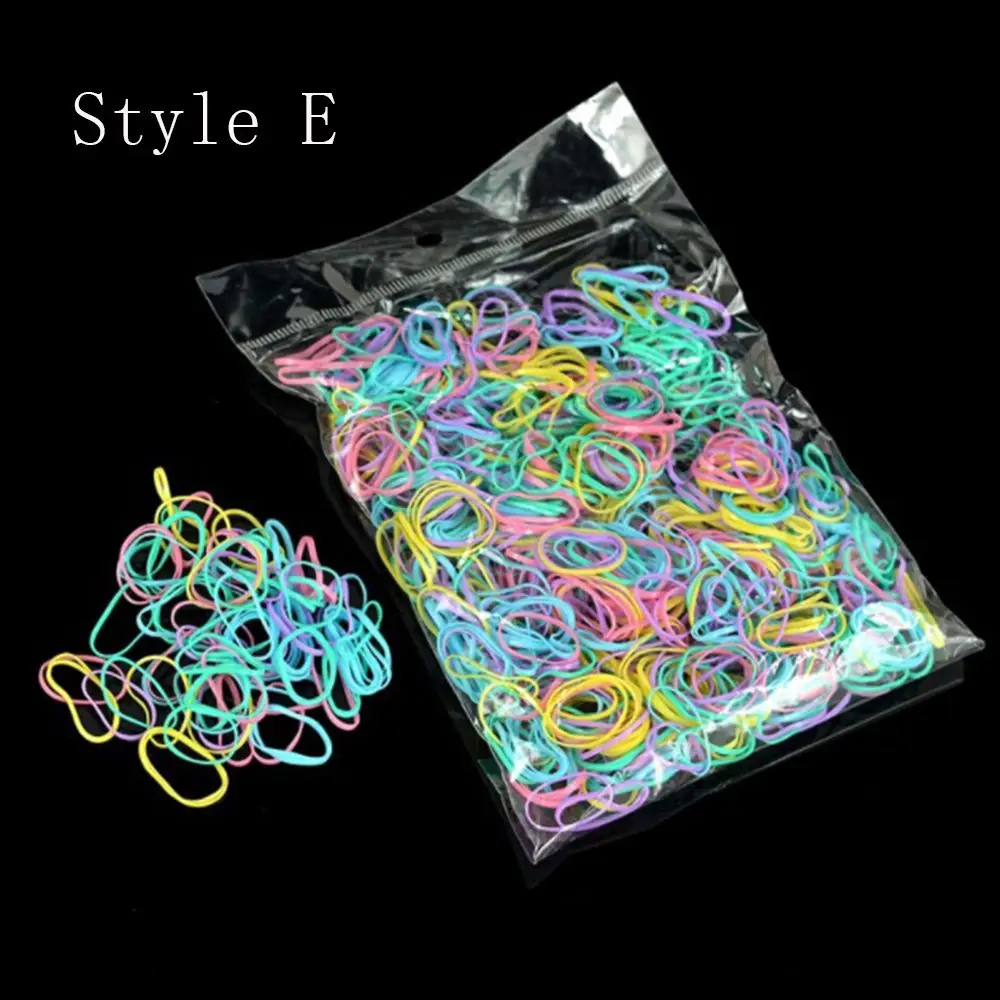 1000Pcs/bag Hair Rubber Cord Rubber Band Transparent White 1mm Clear Ponytail Holder Elastic Rubber Hair Rope Braider Tool