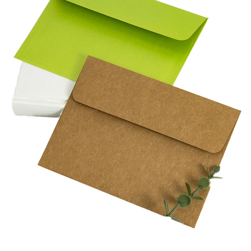 Простой конверт бизнес пара поздравительная открытка на день рождения различные цвета влажный клей процесс окна Бумажный Конверт