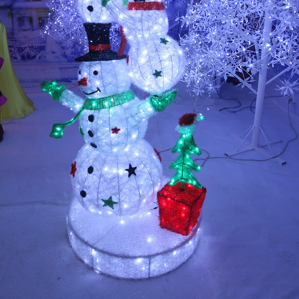 Giant Big Size Led Christmas Snowman for Shopping Mall Holiday Garden Decorations Large Led Christmas Ornaments