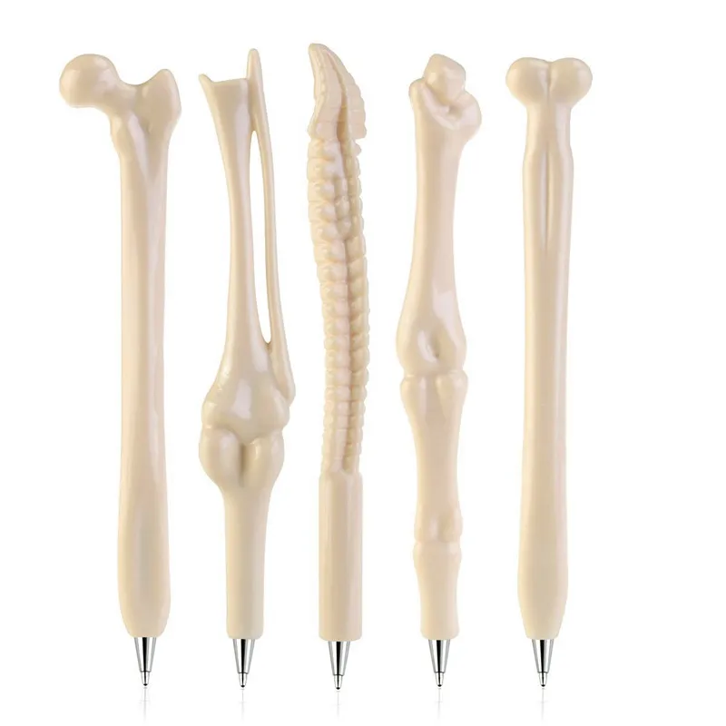 New Novelty Medical Doctor Bone Pen With Promotion Commercial Spine Shaped Stand Logo Ballpoint Writing For Student Supplies pen