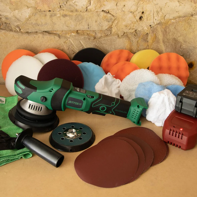 BATOCA 20V Car Waxing Machine 8mm Double actions Polisher 150mm Adjust speed car polishing machine