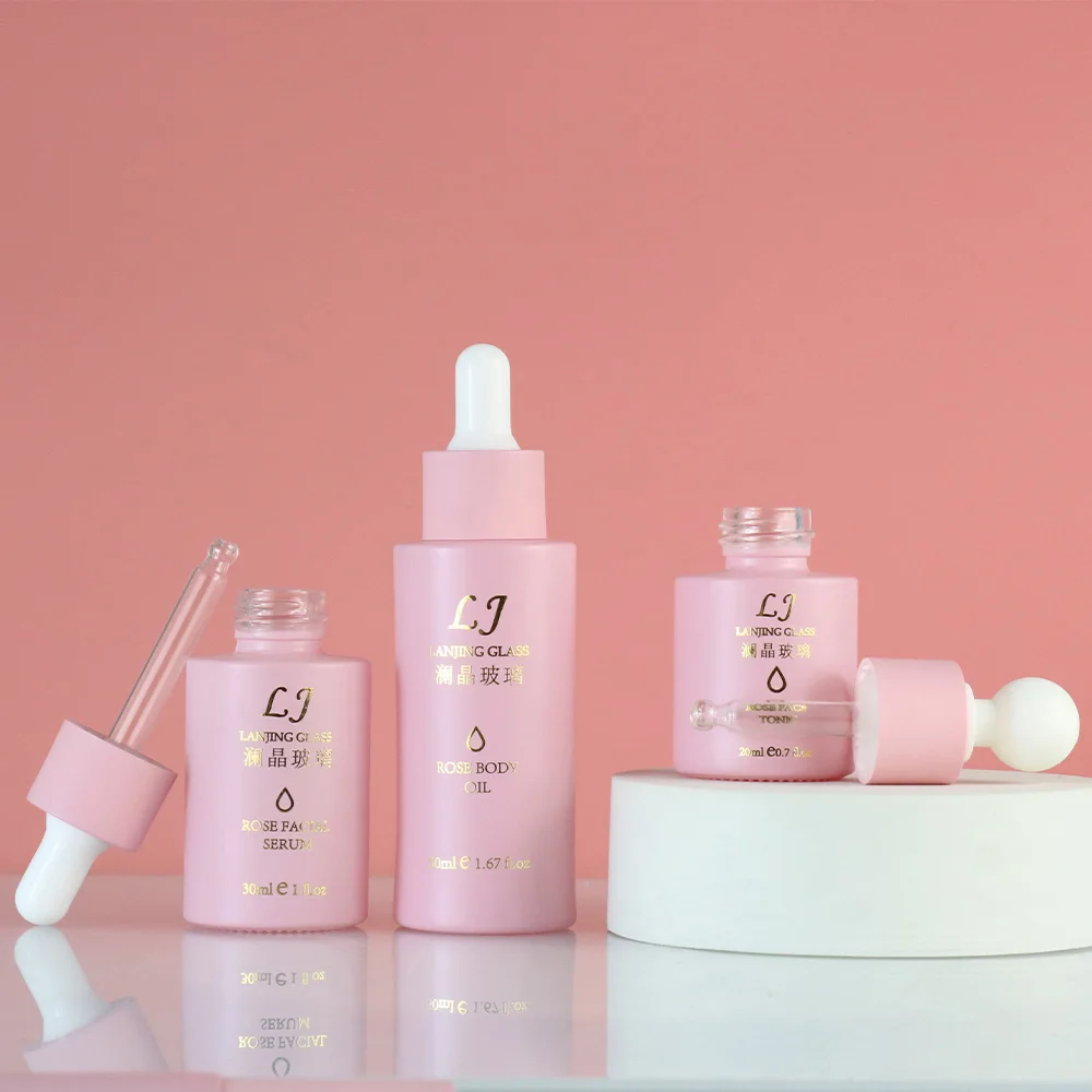Custom 15 50 g 100 ml Empty Round Cosmetic Ceramics Container White pink Porcelain Cream Jar with Screw Lid Dome Like Cap