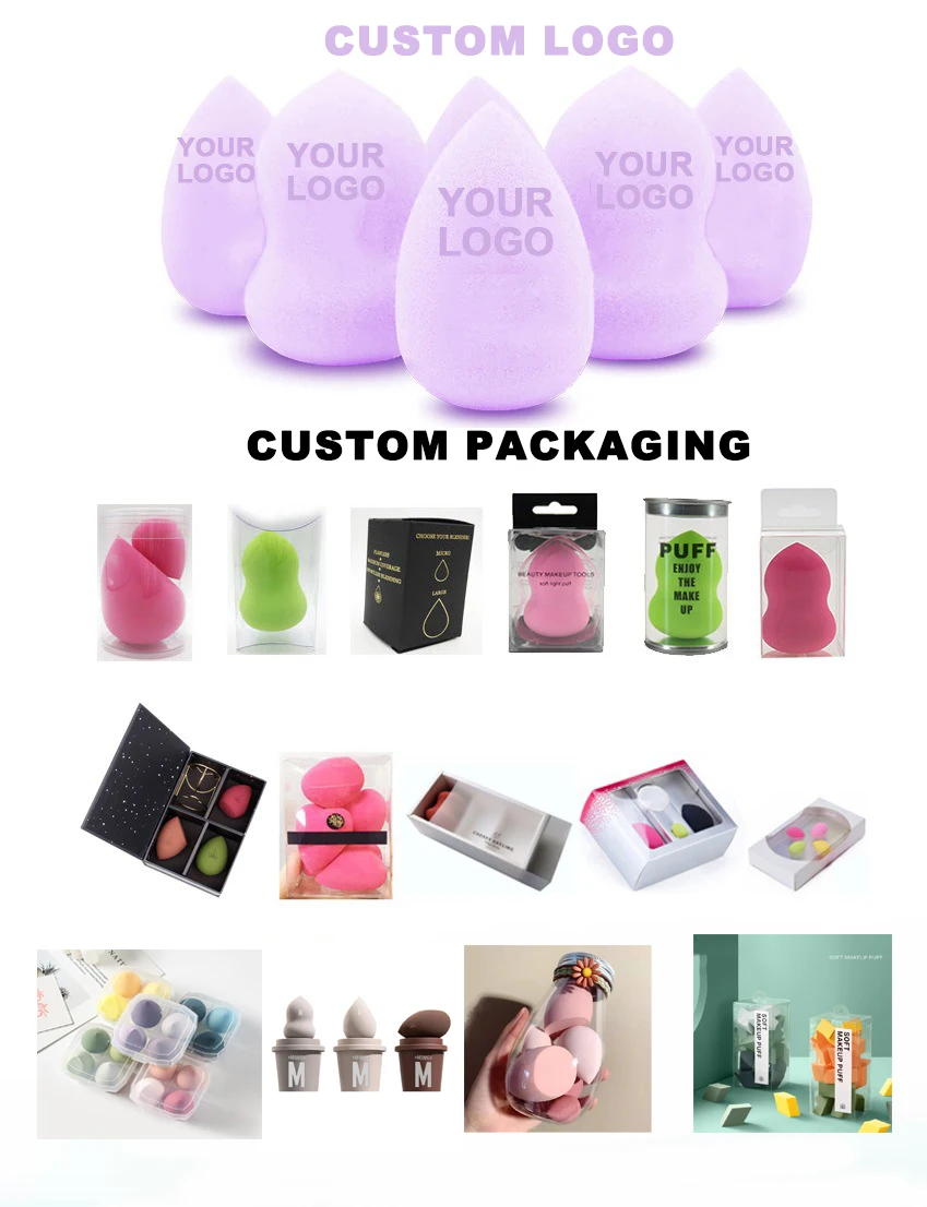 Capsule Storage Box Cosmetics Foundation Colorful Beauty Teardrop Olive Cut Shape Bevel Makeup Sponge