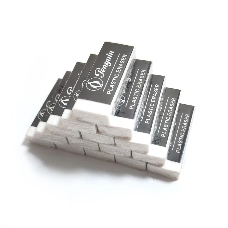 Office Supplies Big White Plastic Rubber Eraser Stationery Pencil Eraser for School Students