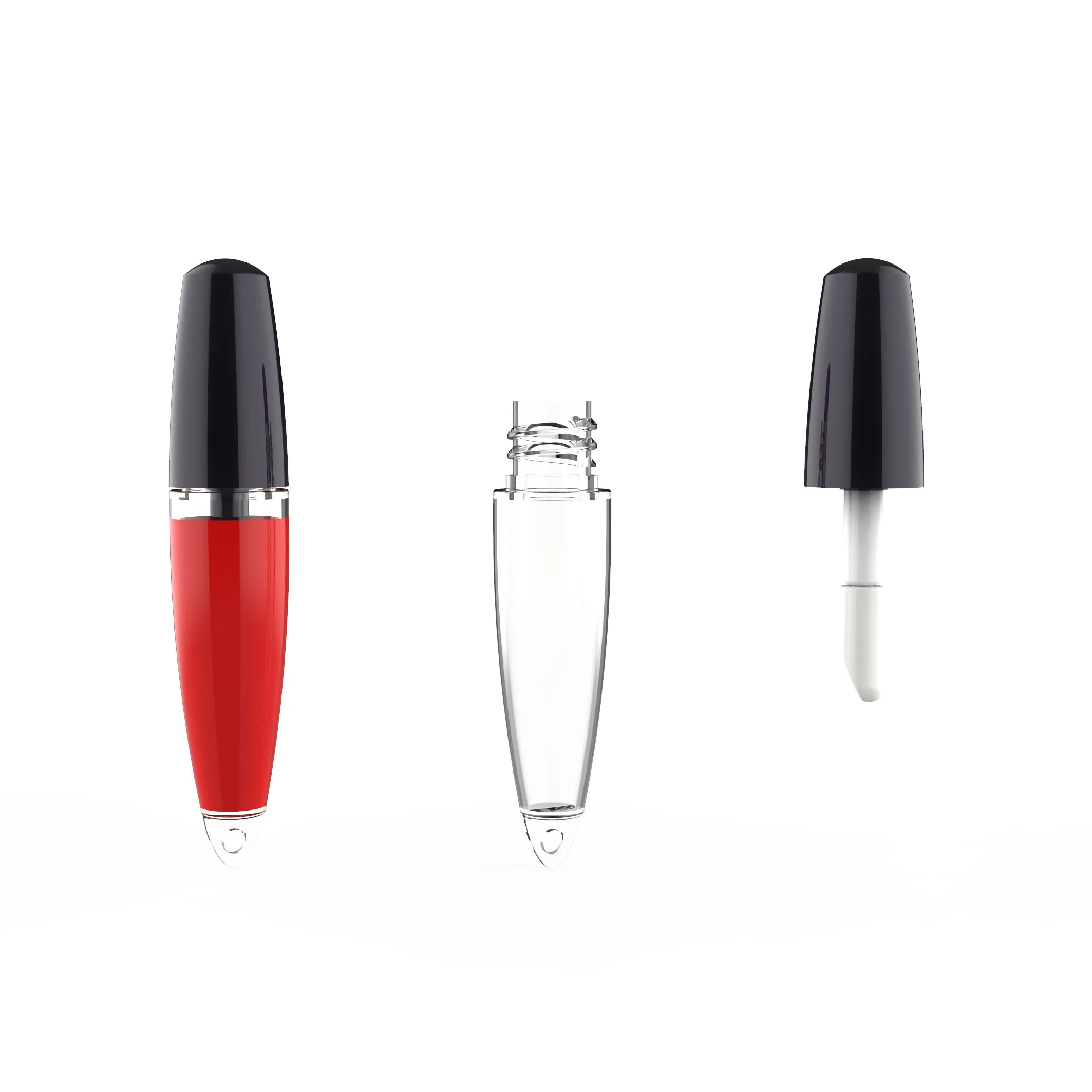 Round Plastic Lip Gloss Soft Tube Plastic Tube Packaging 3ml mini Drip transparent Plastic Lipgloss Cosmetic Tubes