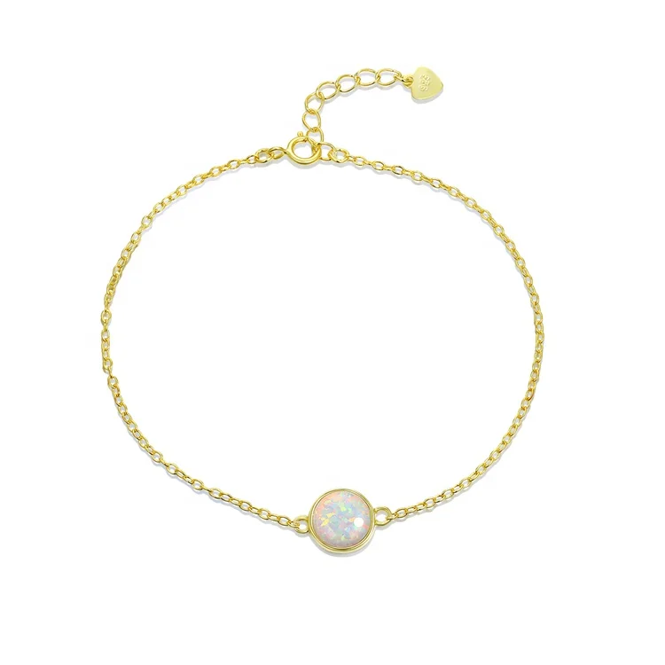 Tiny Jewelry Set 925 silver Fire White Synthetic Opal women accessories Bracelet