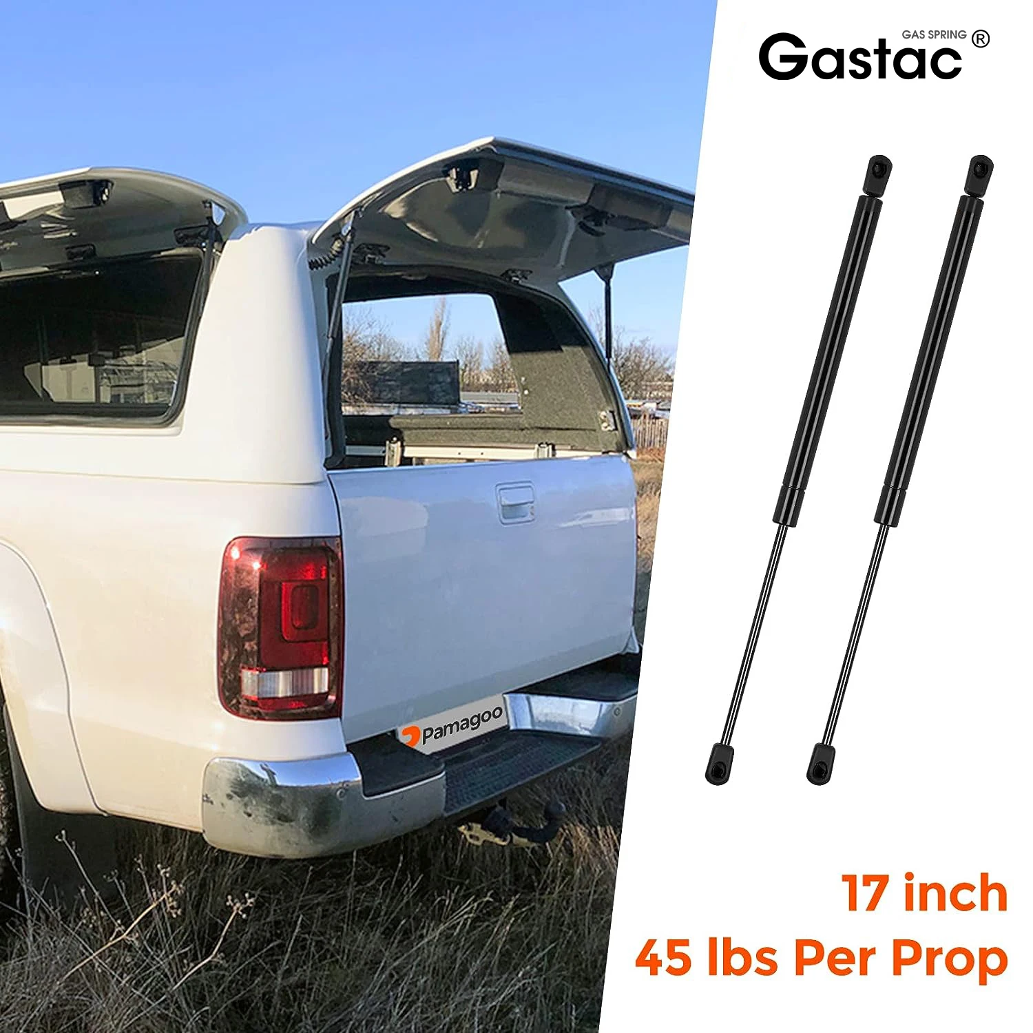 17 inch 40 lbs C16-06874 SG359011 Gas Prop Strut Spring Shock Lift for Camper Shell Rear Topper Window Pickup  Canopy Door