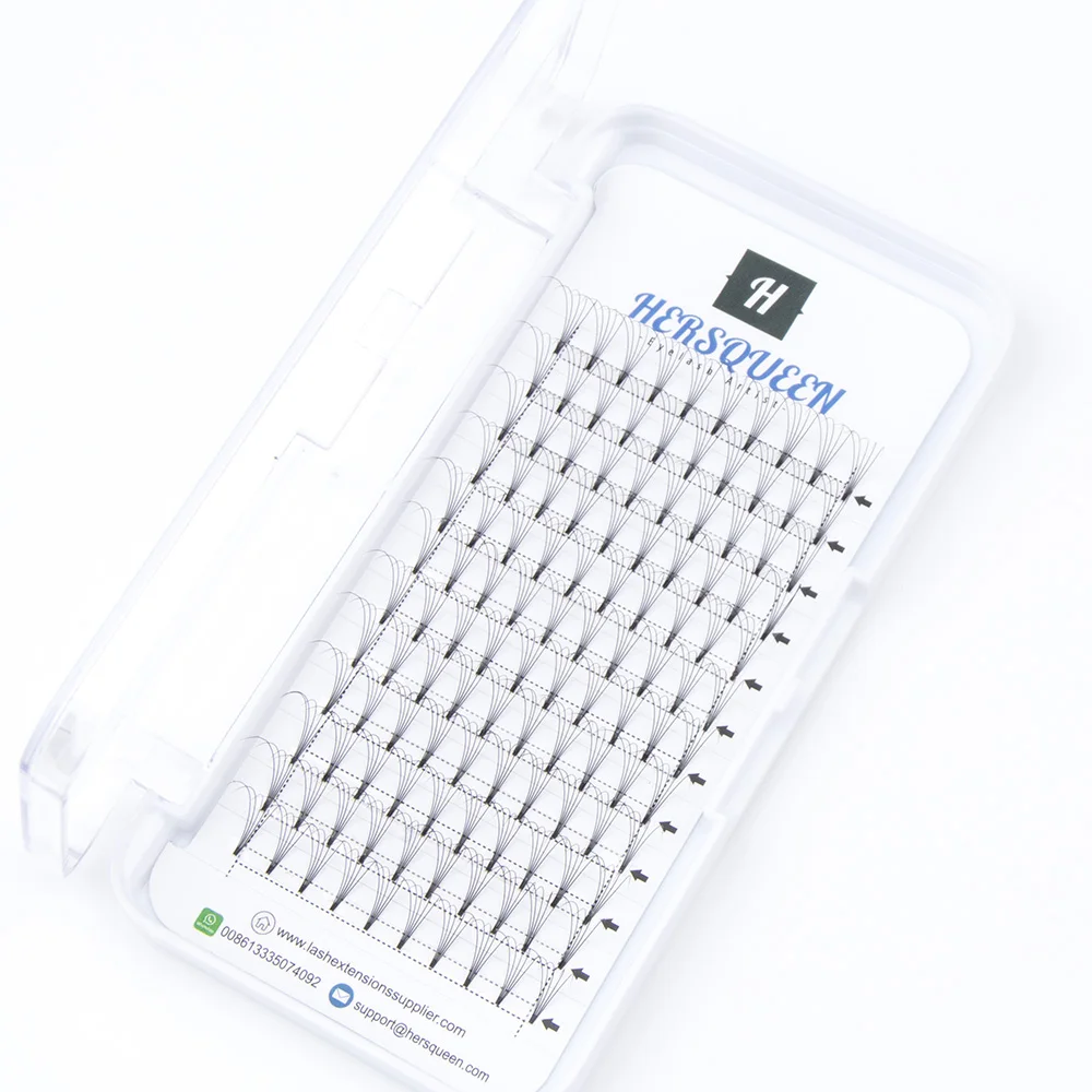 Prefanned volume eyelash extensions handmade high quality korean cashmere soft pointy base premade fan lash extensions easy fans