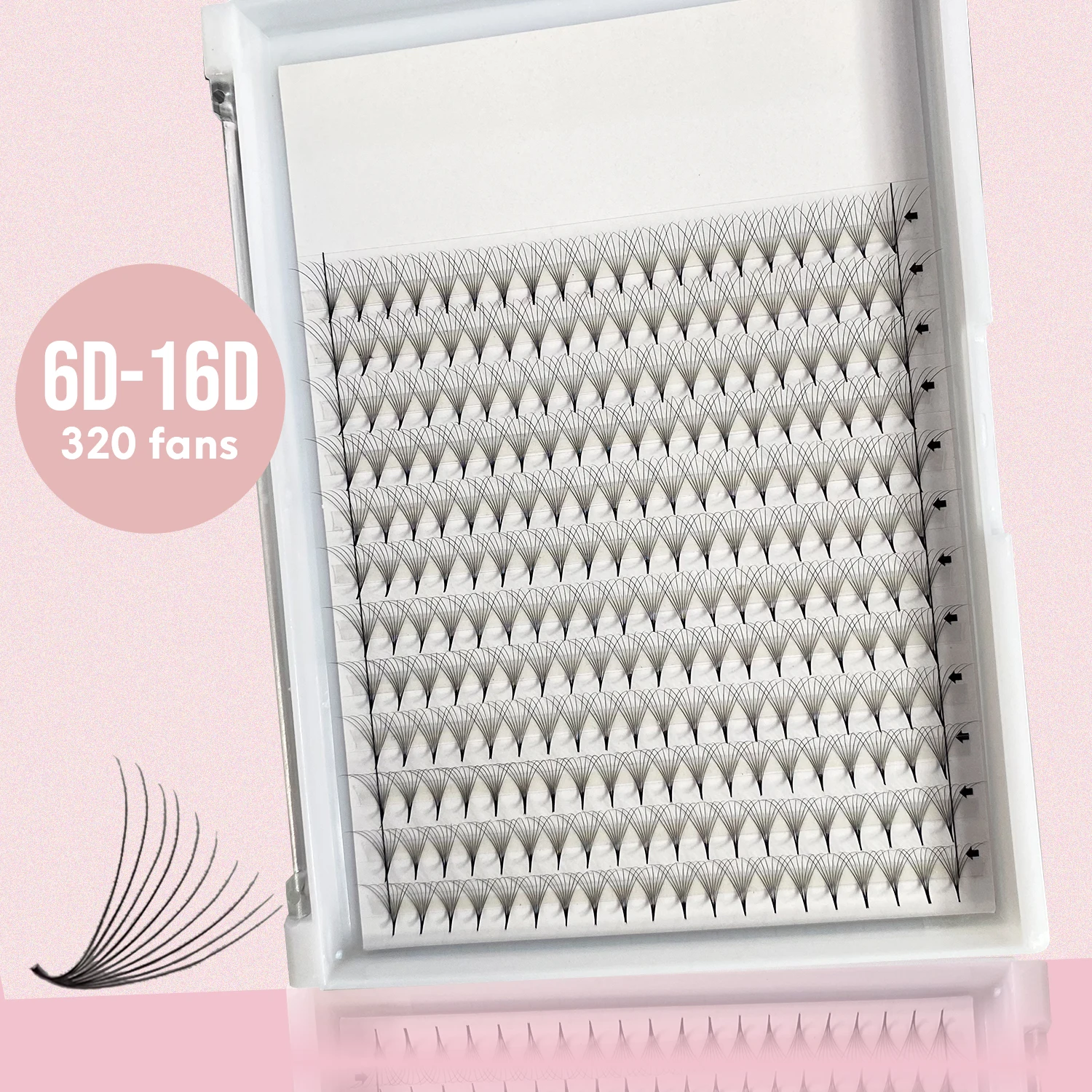 Готовые объемные вентиляторы матовые черные PBT корейские накладные ресницы 8 15 мм остроконечная тонкая основа гигантская коробка для ресниц поставщик