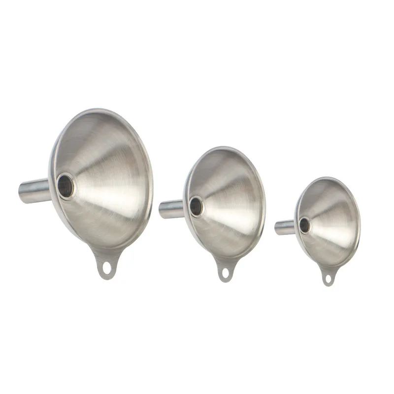 
Kitchen Tool 3pcs/set Mini Small Stainless Steel Oil Seasoning Pepper Powder Coffee Beans Liqueur Wine Cone Funnel Set 