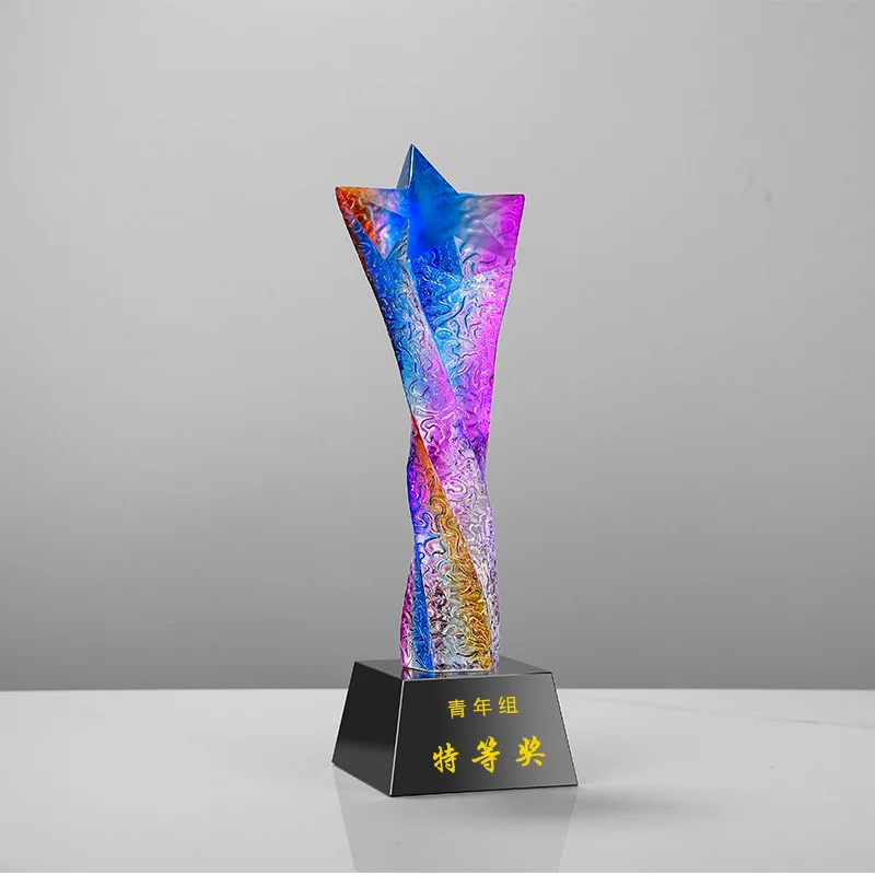 Cheap Wholesale Glass Trophy Blanks For Sandblasting Solid Glass crystal Awards and Trophy