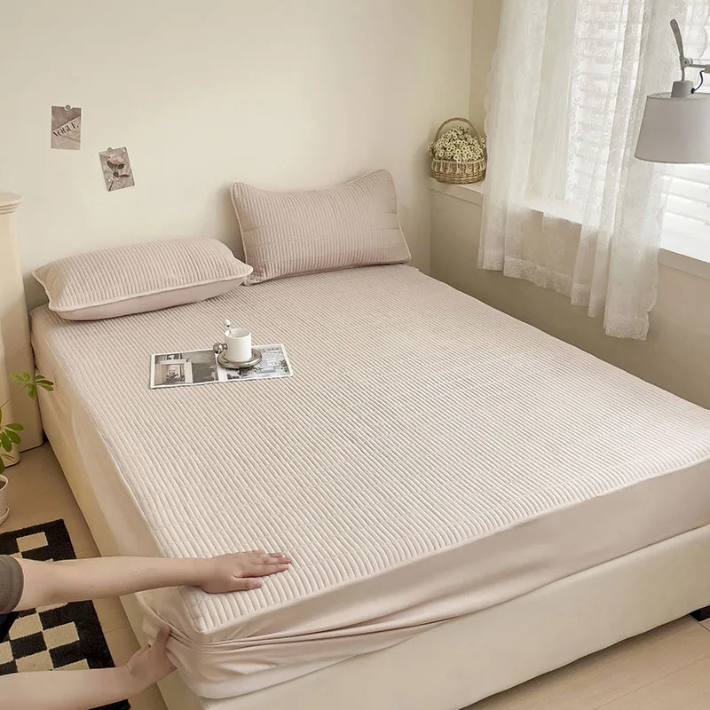 A Class Waterproof Bed Sheet Pillowcase Three Piece Set Cover Mattress Protective