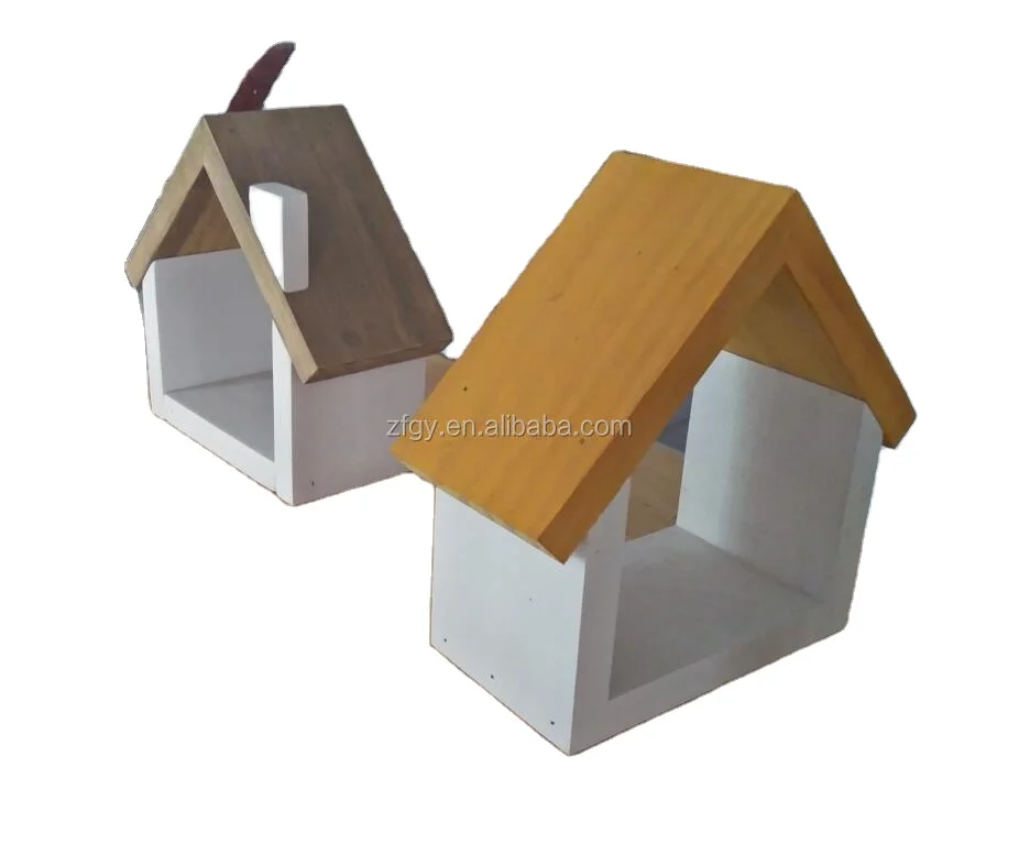 Hexagon wooden decorative wall shelf