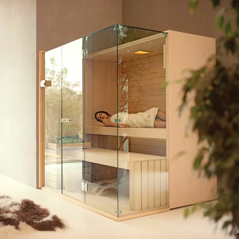 Home Traditional 2p Lay Down Dry Steam Carbon Nano Heater Infrared Sauna Steam Room