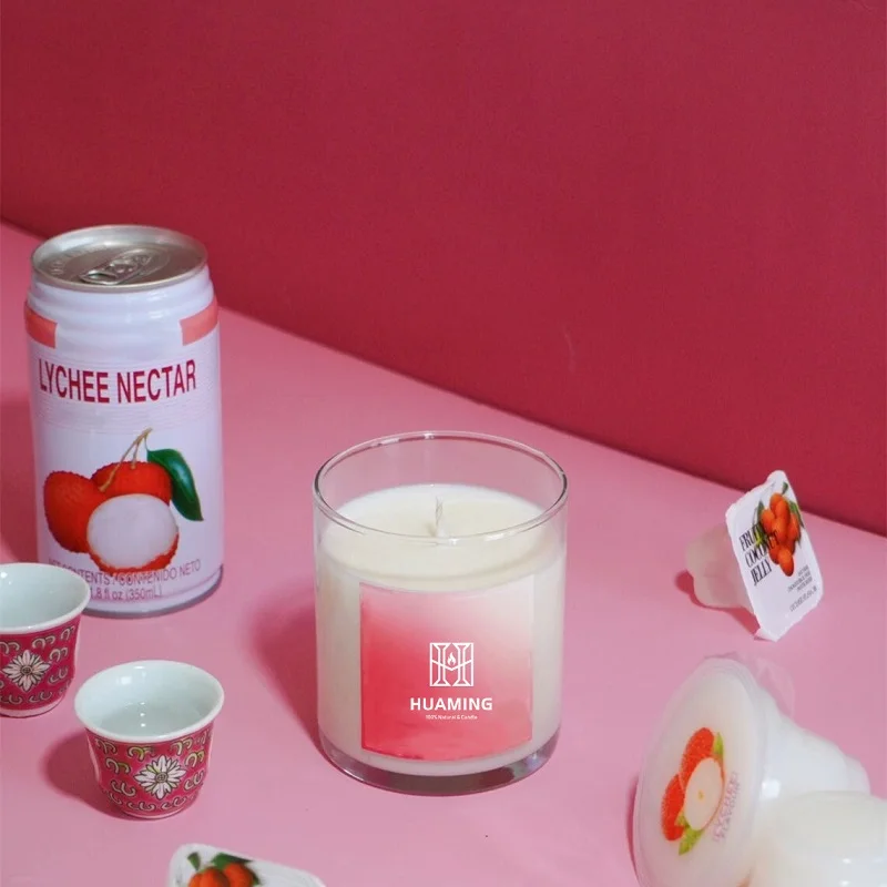 Huaming Wholesale Bulk Personalized Low Price Aroma Candle Luxury Custom Soy Wax Glass Scented Candles Manufacturer of China