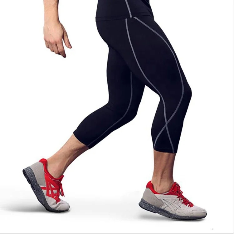 Wholesale High Quality Activewear Custom Sports Men Black Compression Gym Pants Tights Men Gym Running Leggings