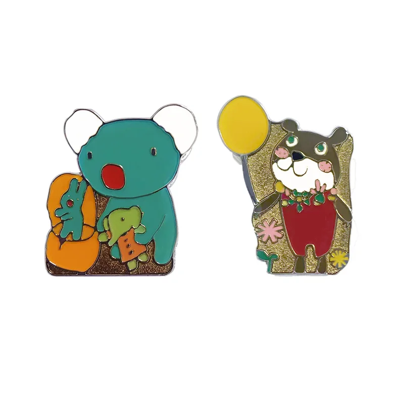 Cheap custom cute animal shape badges hard enamel lapel pins for birthday parties