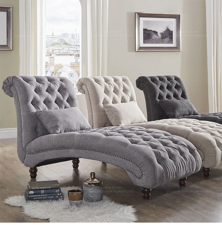 linen fabric chaise lounge