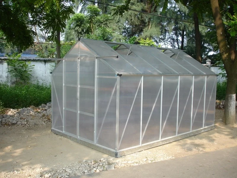 New-style Widely Used Greenhouse Professional Manufacturer Hx66series Garden Greenhouses Green Powder Coated Aluminium 6mm