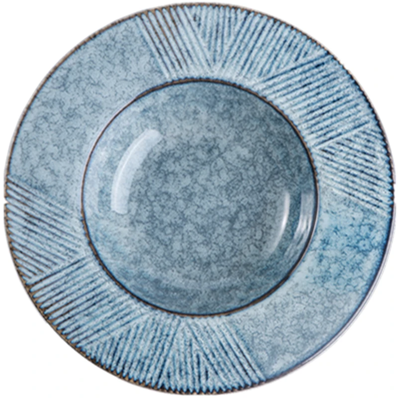 Nordic style Hotel Restaurant&home straw hat shaped oval ceramic dish matte&frosted dinner lunch soup  Salad Pasta Plate