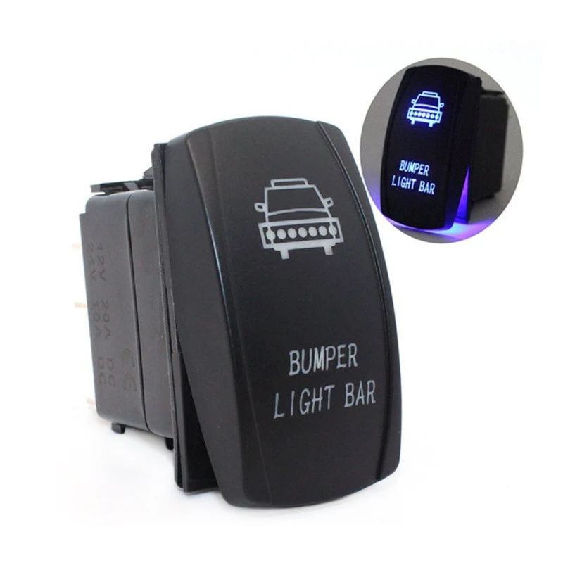 ON/OFF 12 Volt 5PIN LED Light Bar Custom Car Switch Panel Blue Bright Lacquer  Switch Panel for Boat