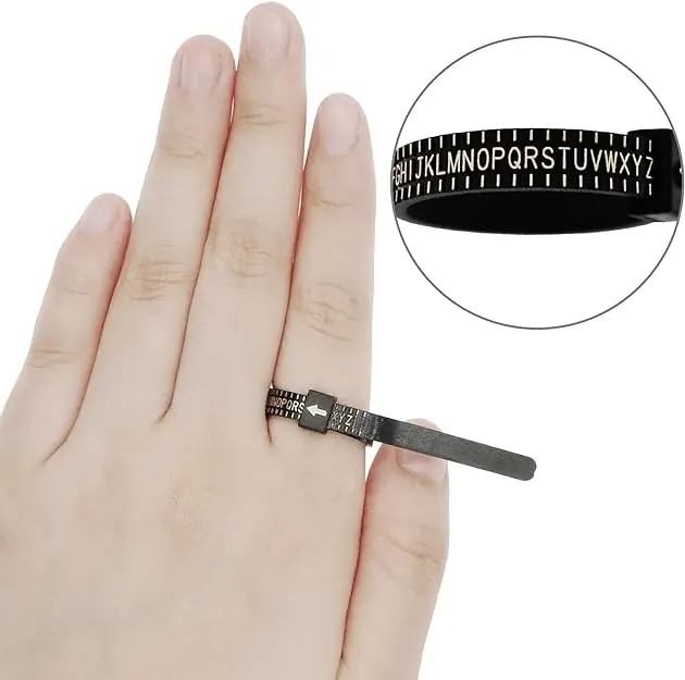 Reusable bulk plastic jewelry uk ring sizer gauge adjustable measuring tool a-z for ring