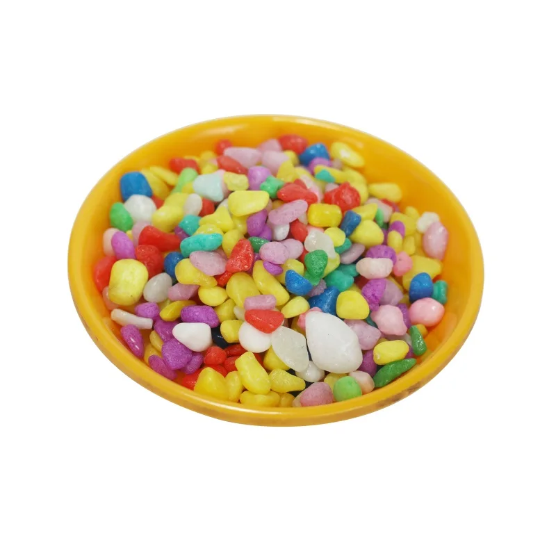 China Manufacturer Customizable Color Pebble Dyed Stones For Fish Tank Bottom Sand