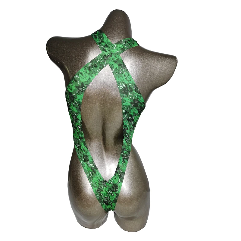 Maxsun Custom Design Green Logo  Pieces Exotic Dancewear With Stockings  For Night Club