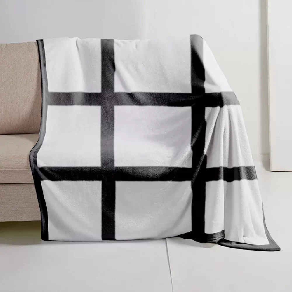 Lancoda 40x50 inch 100x125cm 9 15 18 20 panel sublimation flannel white photo baby blanket