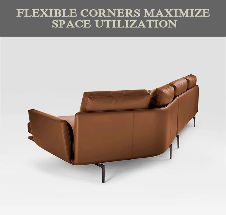 Luxury leather 2 3 seater sectional corner couch sofa set furniture  living room convertible sofa