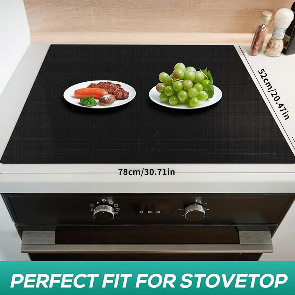 Heat resisting Large Induction Cooktop Protector Mat 20.8x24inch, Translucent (Magnetic) Electric Stove Burner Covers