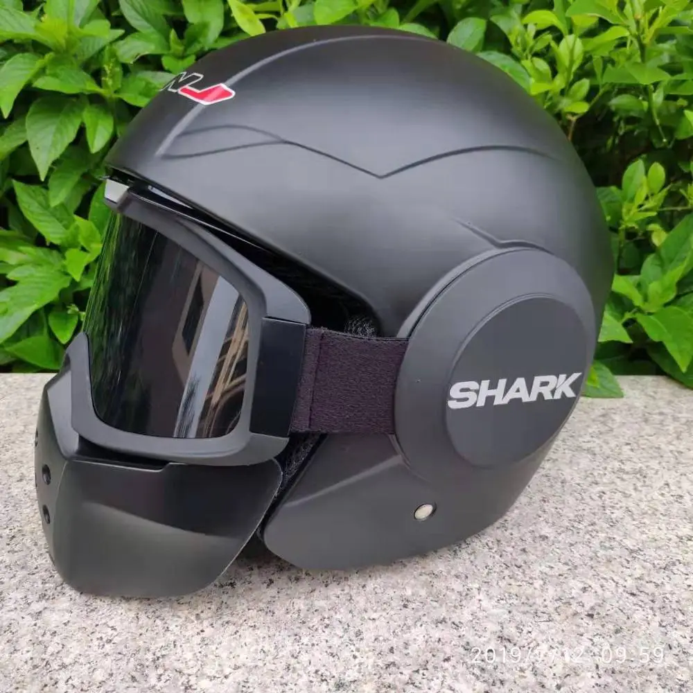 Шлем с открытым лицом, шлем с двойным козырьком hnj shark helmet