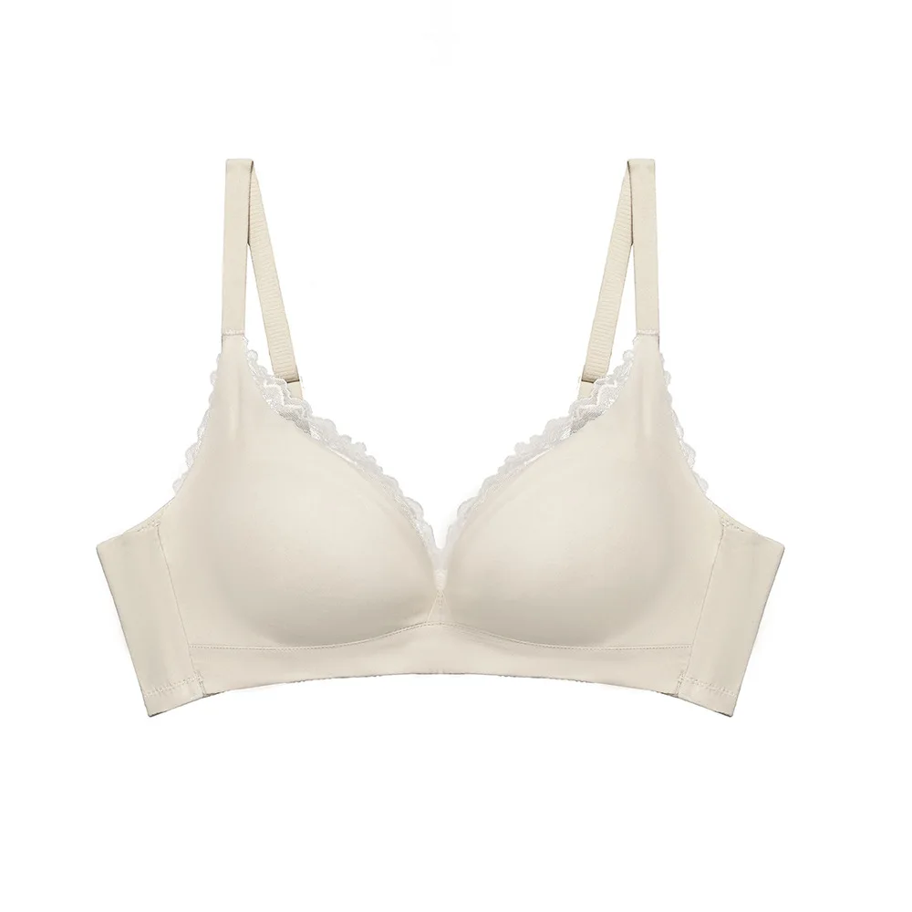Comfortable Seamless Everyday Style Small Chest Push-Up Bra for Adults 100% Silk Lining Wire-Free Adjustment Woven Breathable