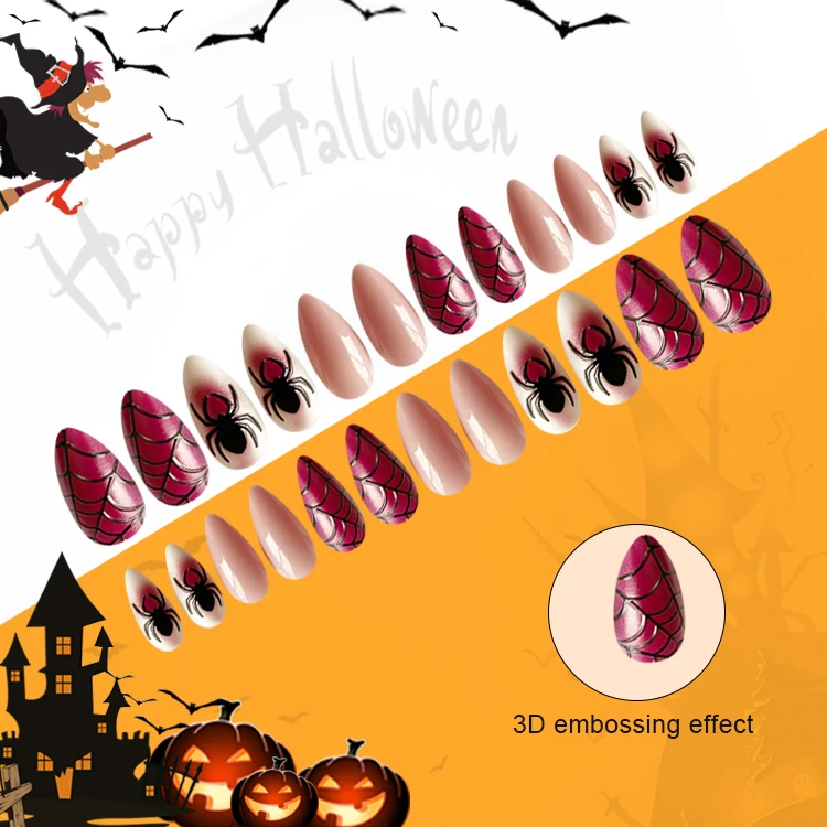 NEWAIR factory cheap price fingernails tip beauty almond nails tip Halloween ABS acrylic design nails tips