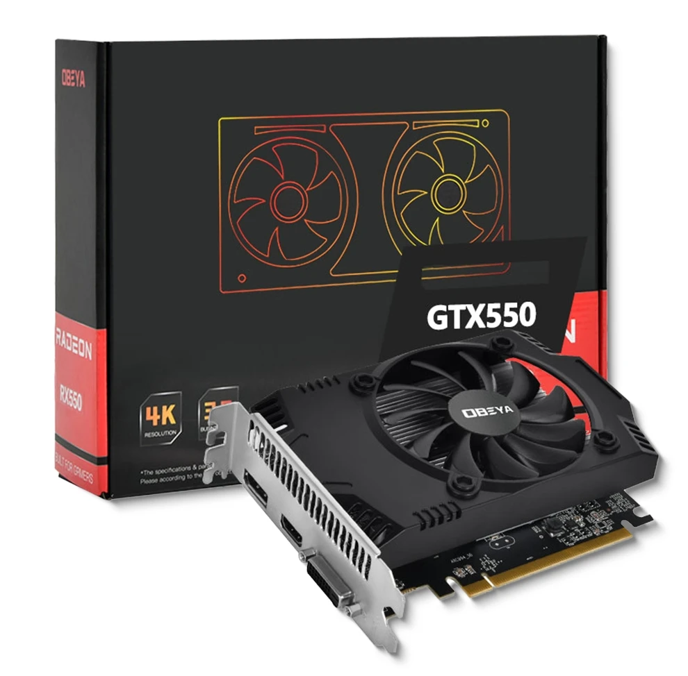 RX 550 видеокарта AMD оригинальная OBEYA и 4G новая с 128