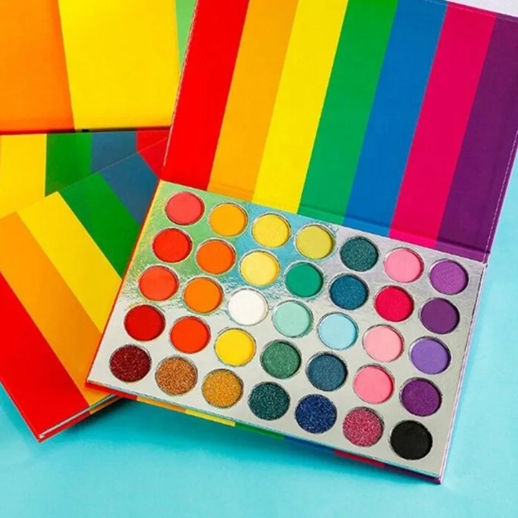 
Hot Sale OEM Cosmetics Wholesale 35 Color Rainbow Highlight Natural Eyeshadow palette Matte Custom Private Label Eye Shadow 