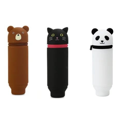 Стоячий персонализированный мультяшный детский силиконовый пенал