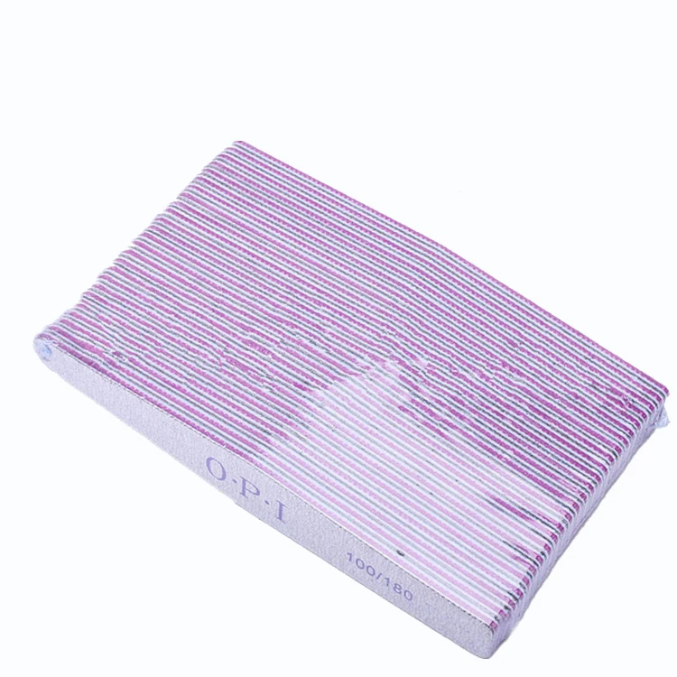 Professional Wholesale High Quality Print Logo Double Side Emery Board 100/180 Zebra Nail File Nail Care Tool