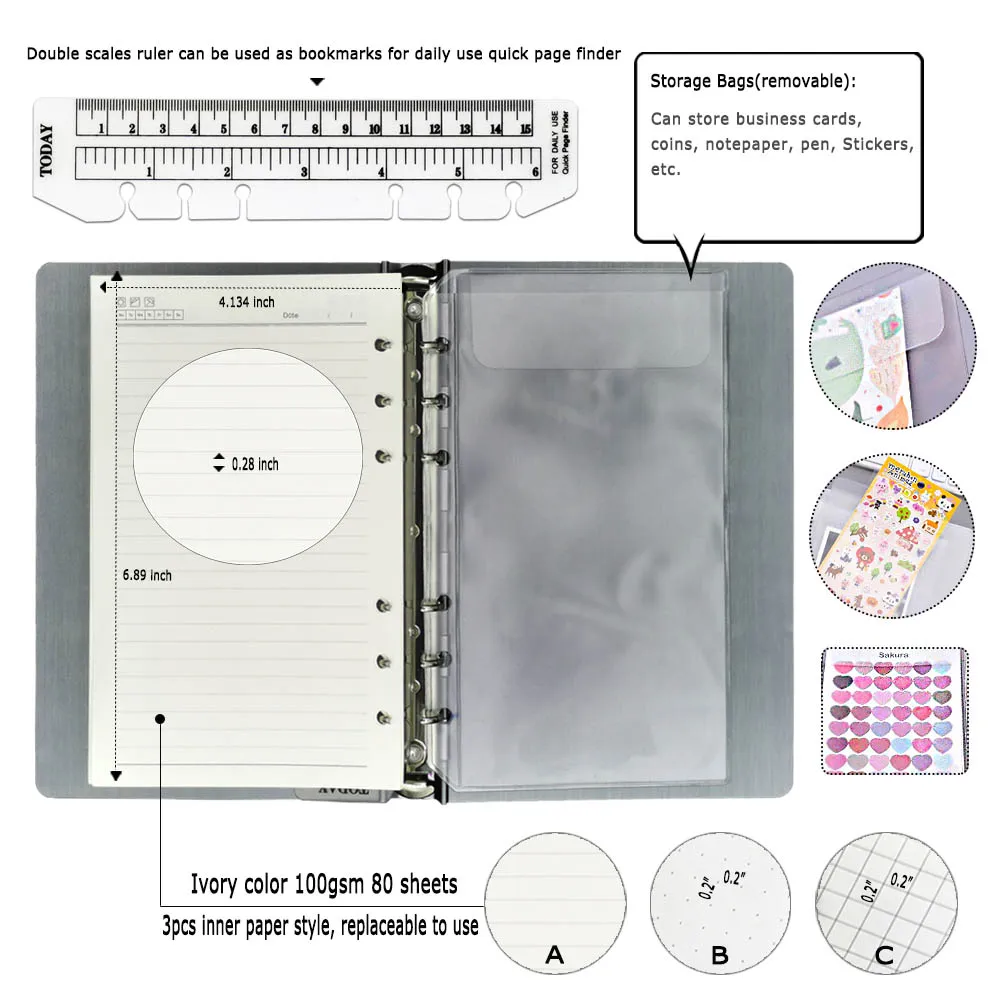 sublimation metal aluminum cover ring binder gifts box paper notebook