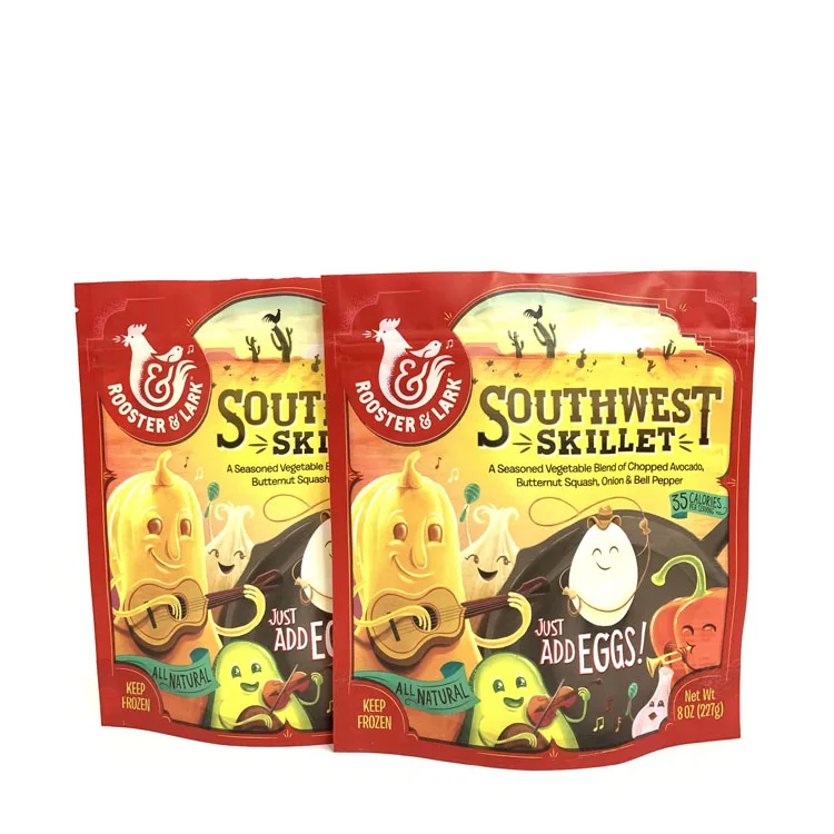 Digital Printed Matte Ziplock Packaging Bag Clear Window Stand Up Pouch Beef Jerky Bags