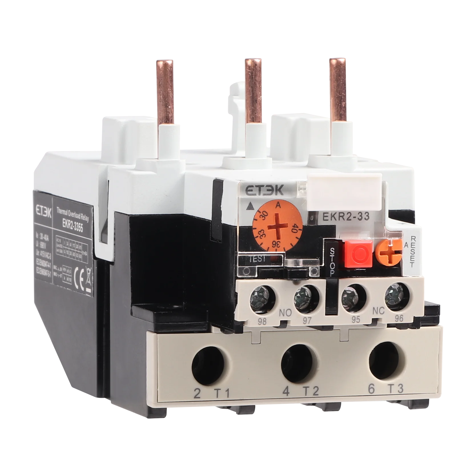 ETEK contactor EKR2 AC3 type 50/60Hz  magnetic  contactor 0.1A-93A up to 690V thermal overload relay contactor