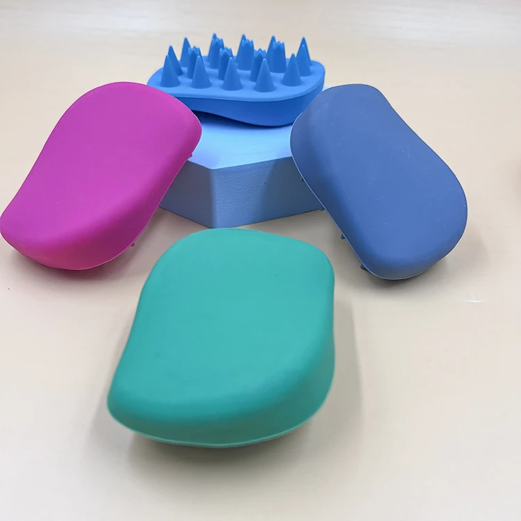 OEM/ODM Silicone Hair Brush Head  Silicone Hair Shampoo Brush Scalp Massager With Hang Hole