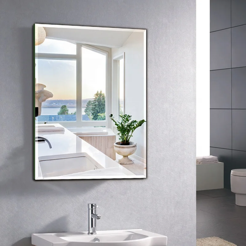 Frameless safety decorative wall mirror vinyl back film furniture mirror for bathroom
